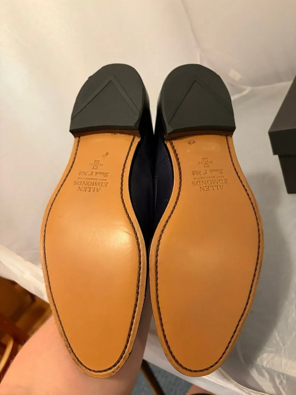 Allen Edmonds Park Avenue LE Navy Leather Mens dress shoes size 9.5 6706S F2